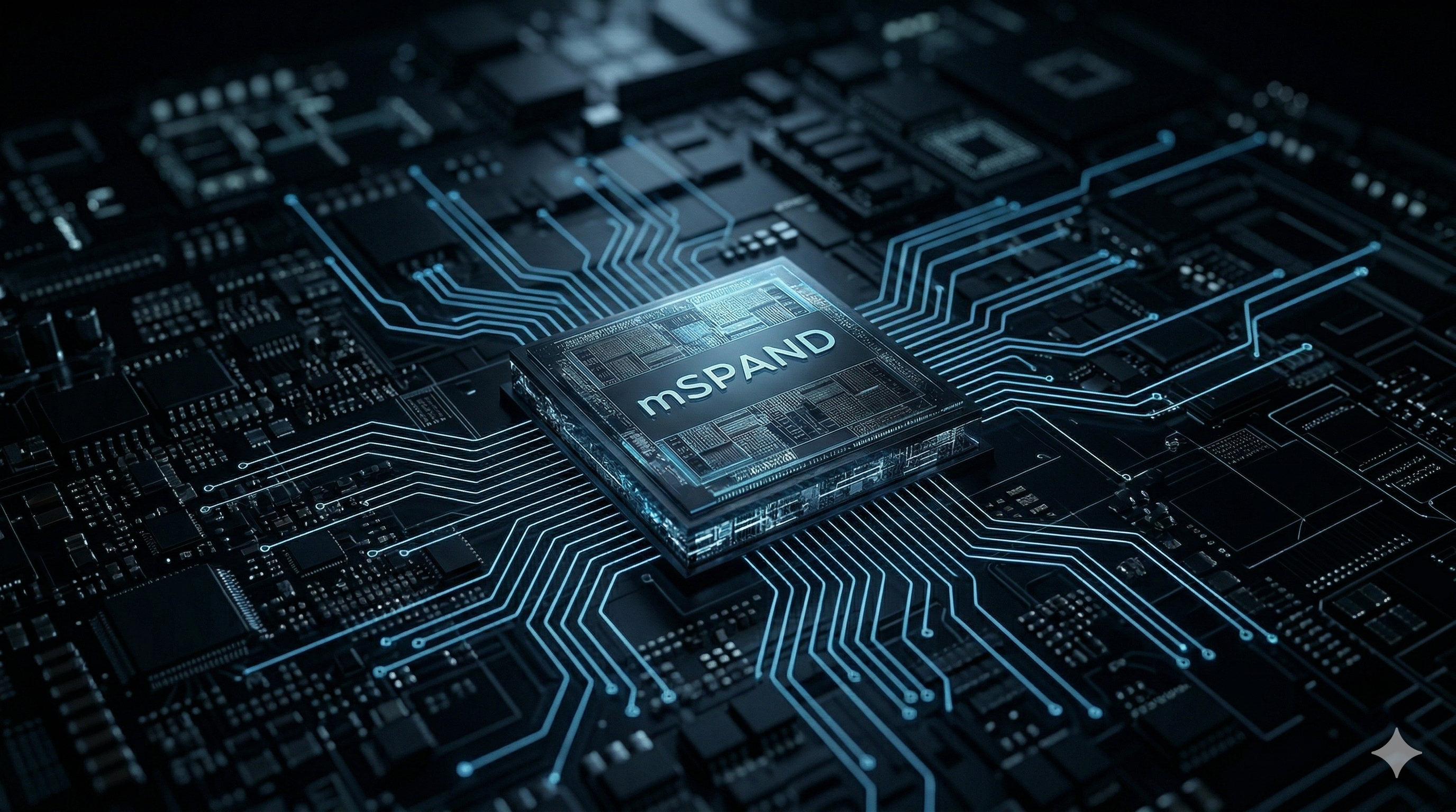 High-tech semiconductor microchip close up